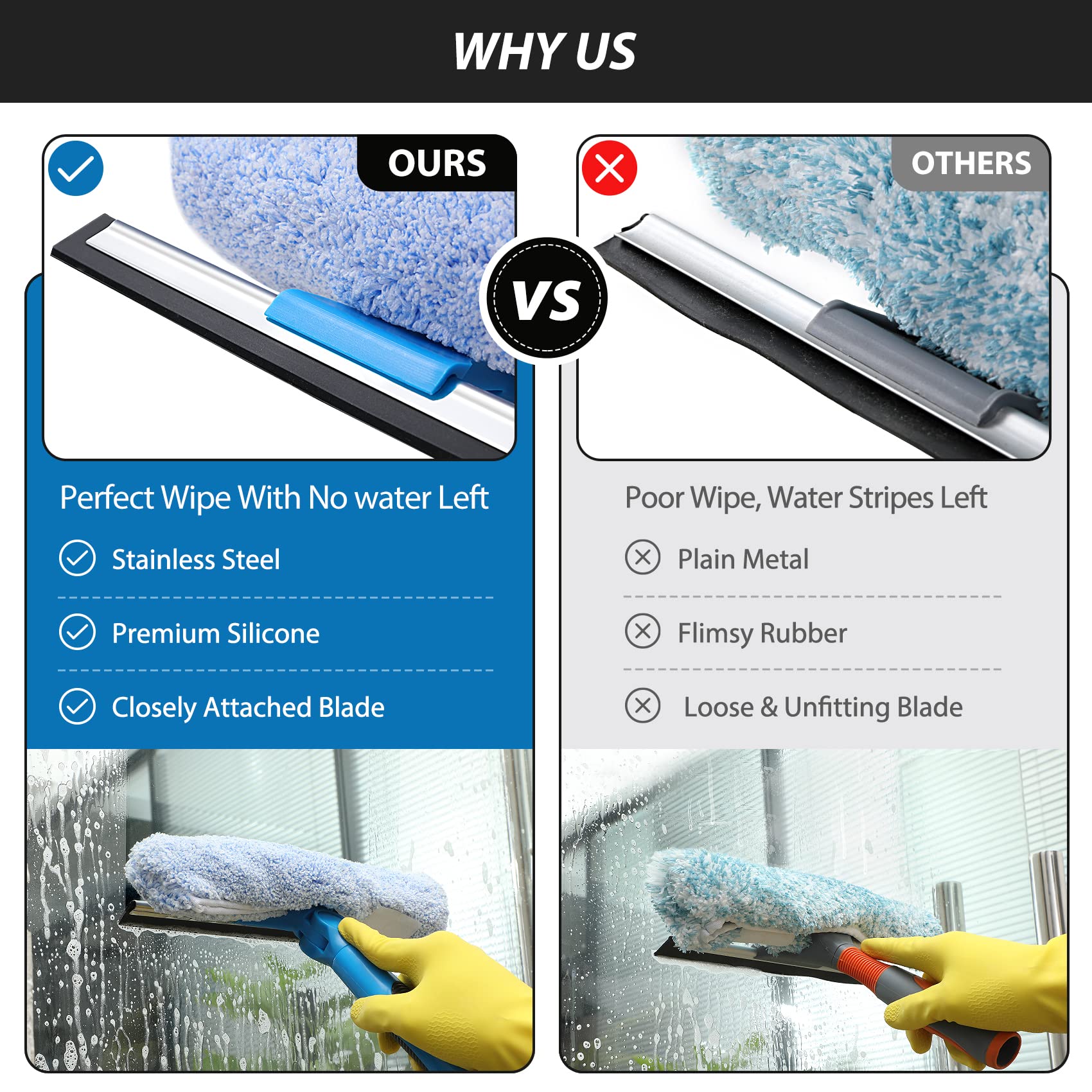 VITEVER Window Squeegee Kit with Interchangeable Components

