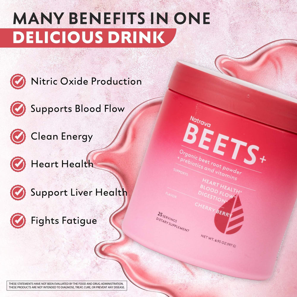 Natrava Beets+ Beet Root Powder - Vegan & Gluten-Free

