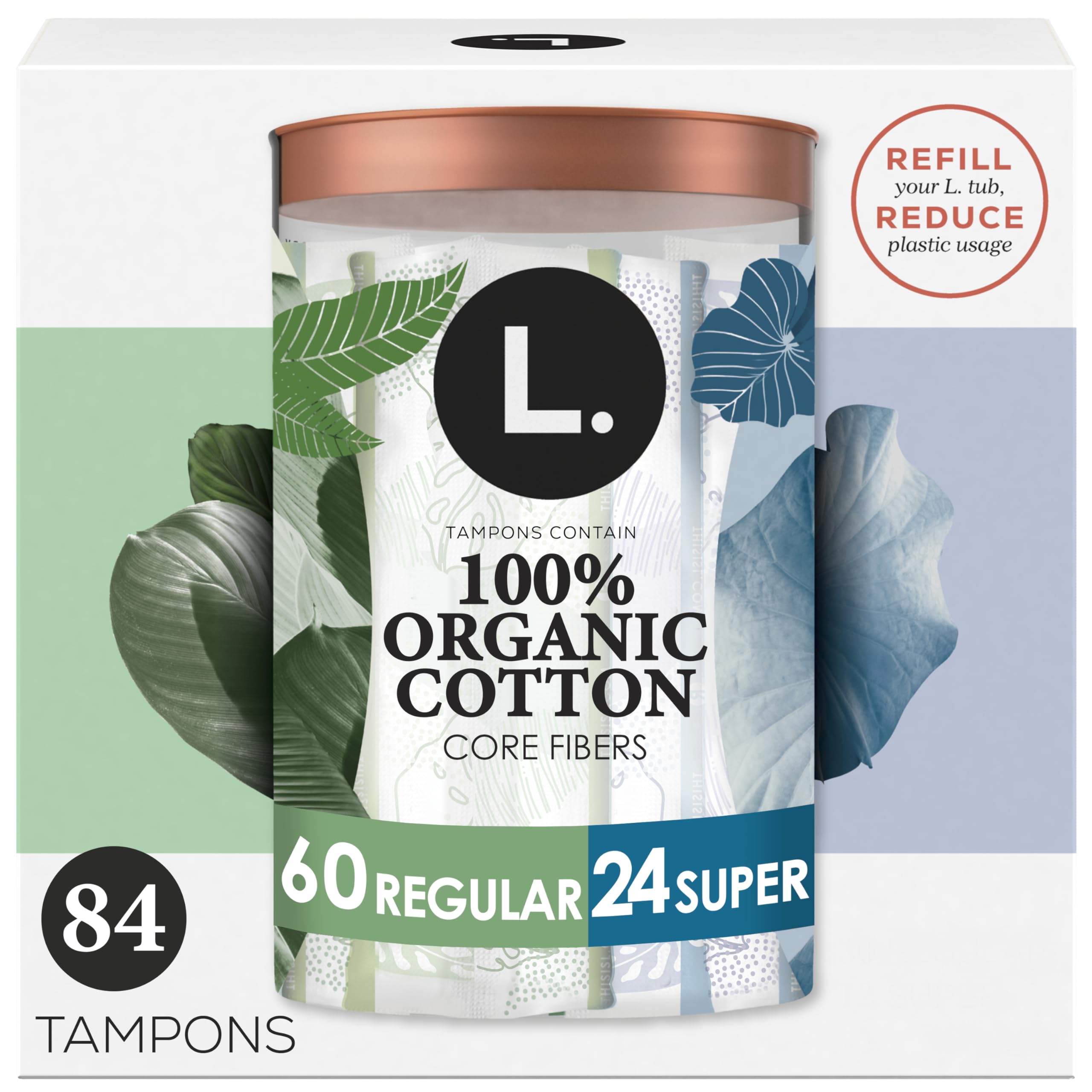 L. Tampons with Organic Cotton Core – BPA-Free Applicator


