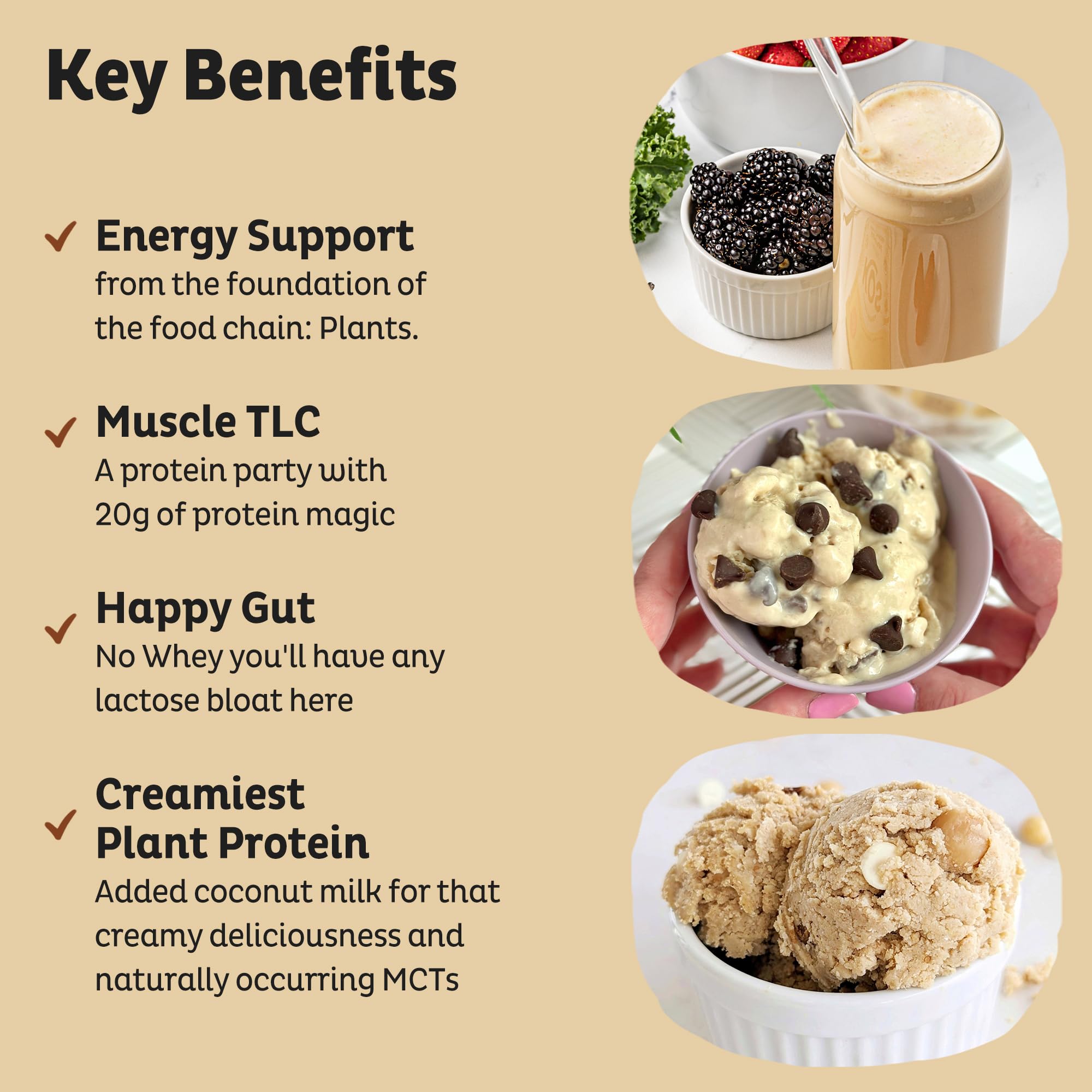 KOS Vegan Protein Powder - Plant-Based Pea Protein Blend

