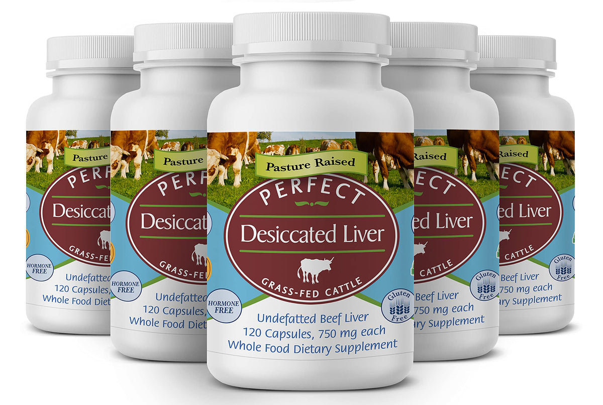 Perfect Supplements Desiccated Beef Liver Capsules Grass-Fed