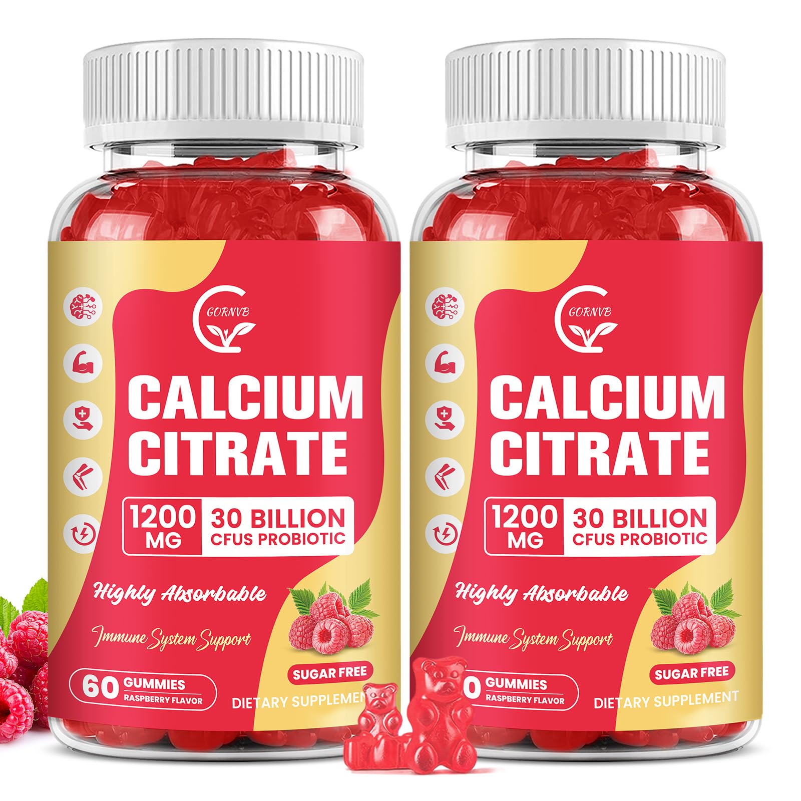 Calcium Citrate Gummies 1200 mg with D3 & K2 – Sugar Free


