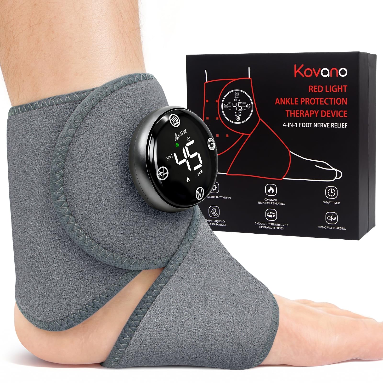 Wearable Foot Massager Wrap with Heating

