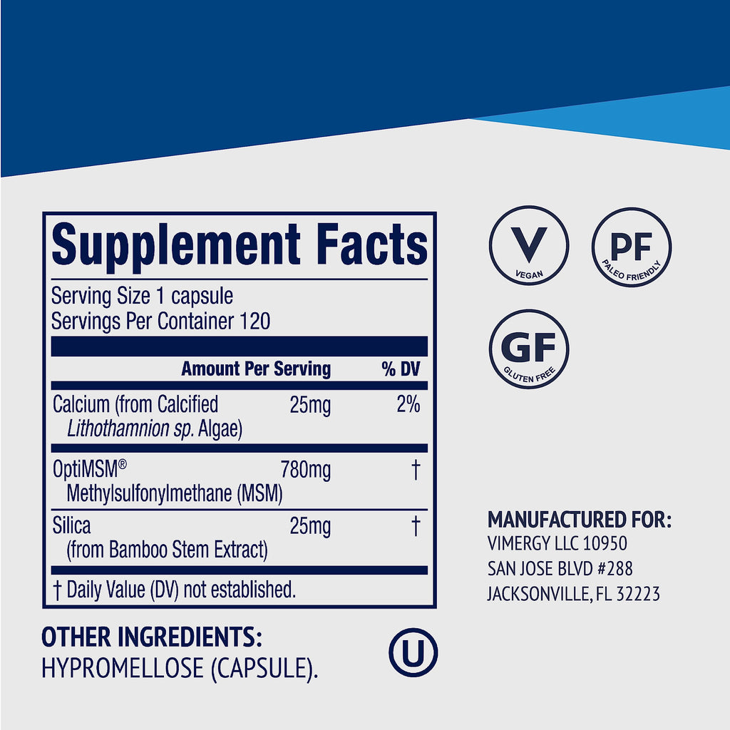 Vimergy MSM Capsules for Joint and Bone Health

