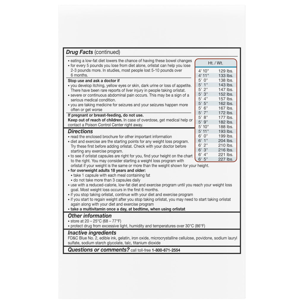 Alli Orlistat 60 mg Weight Loss Capsules

