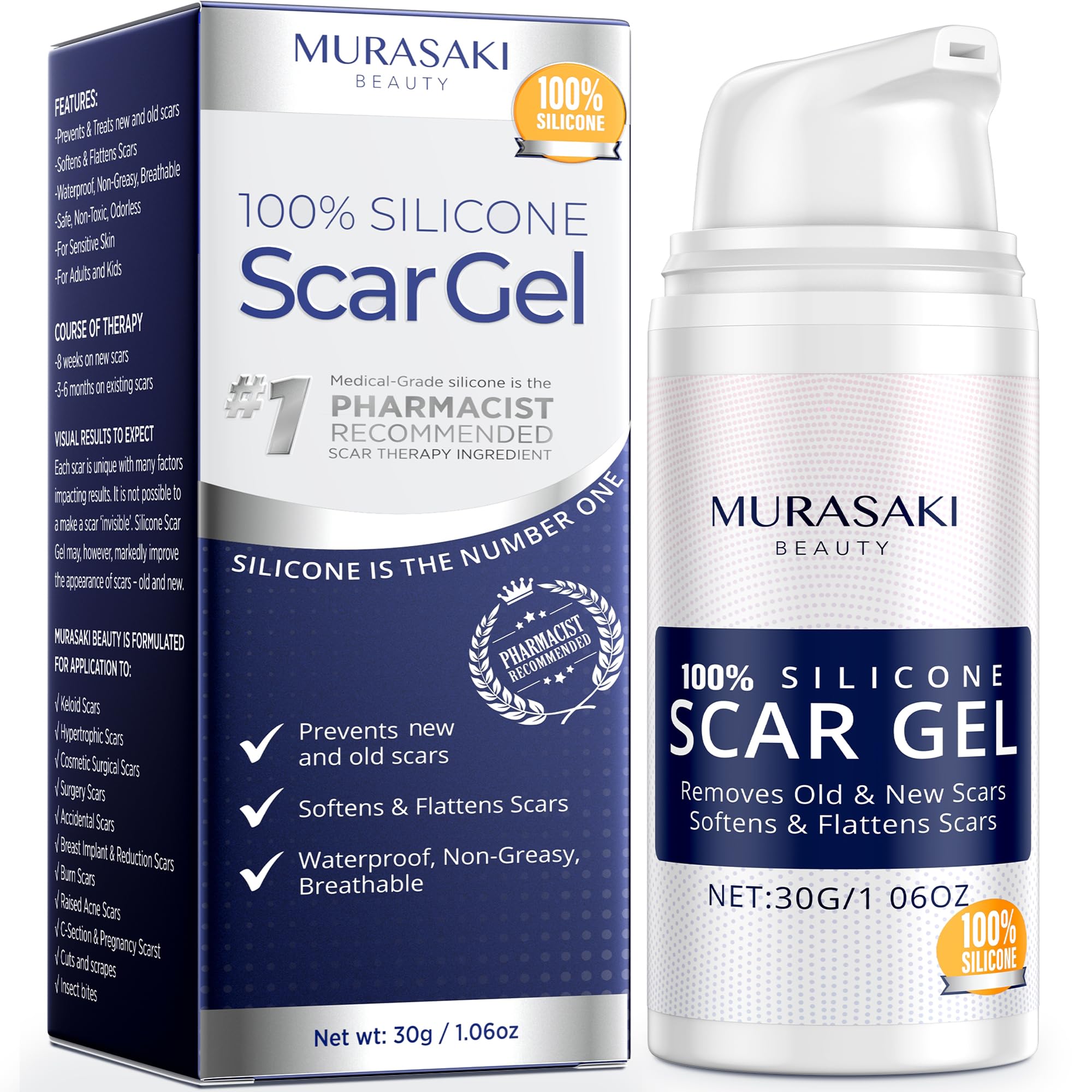 Silicone Scar Gel by Murasaki Beauty for Surgical Scars

