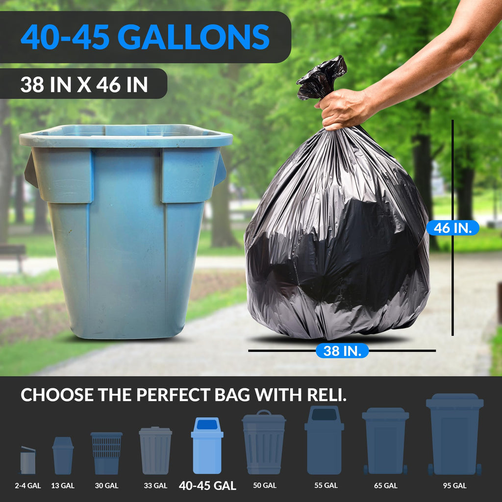 Trash Bags by Reli. Durable for Home Use

