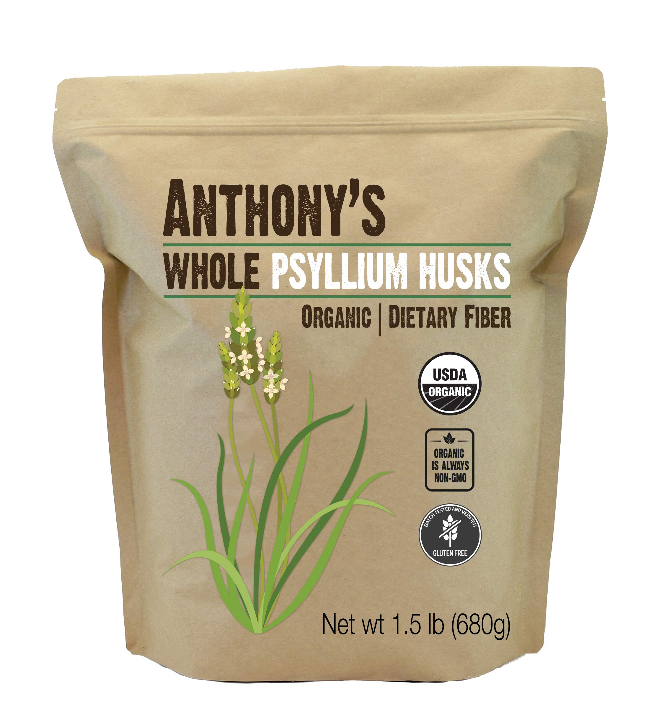 Anthony's Organic Psyllium Husks Dietary Fiber - Gluten Free

