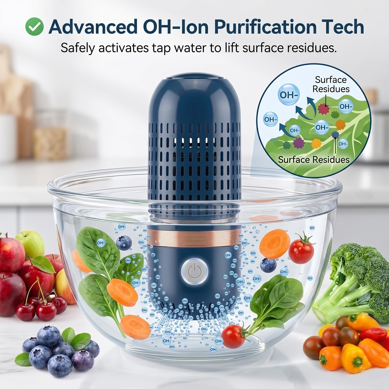 Purepod Produce Cleaner - Cordless Produce Washer


