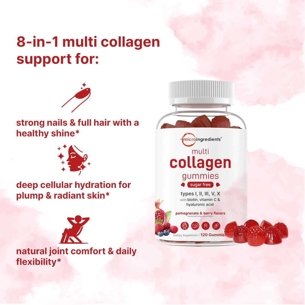 Micro Ingredients Multi Collagen Gummies | Chewable Collagen

