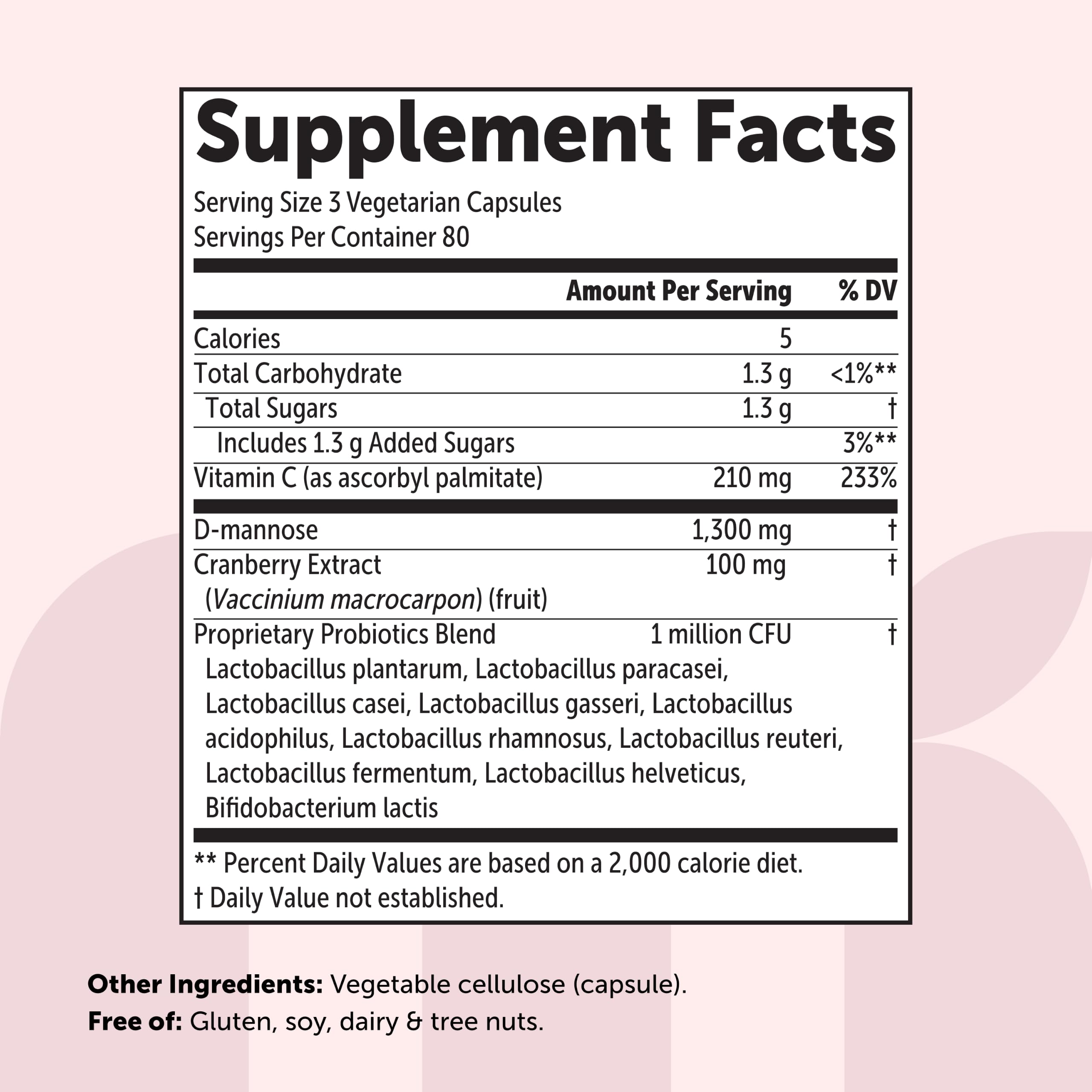 Micro Ingredients D Mannose Capsules Cranberry & Probiotics

