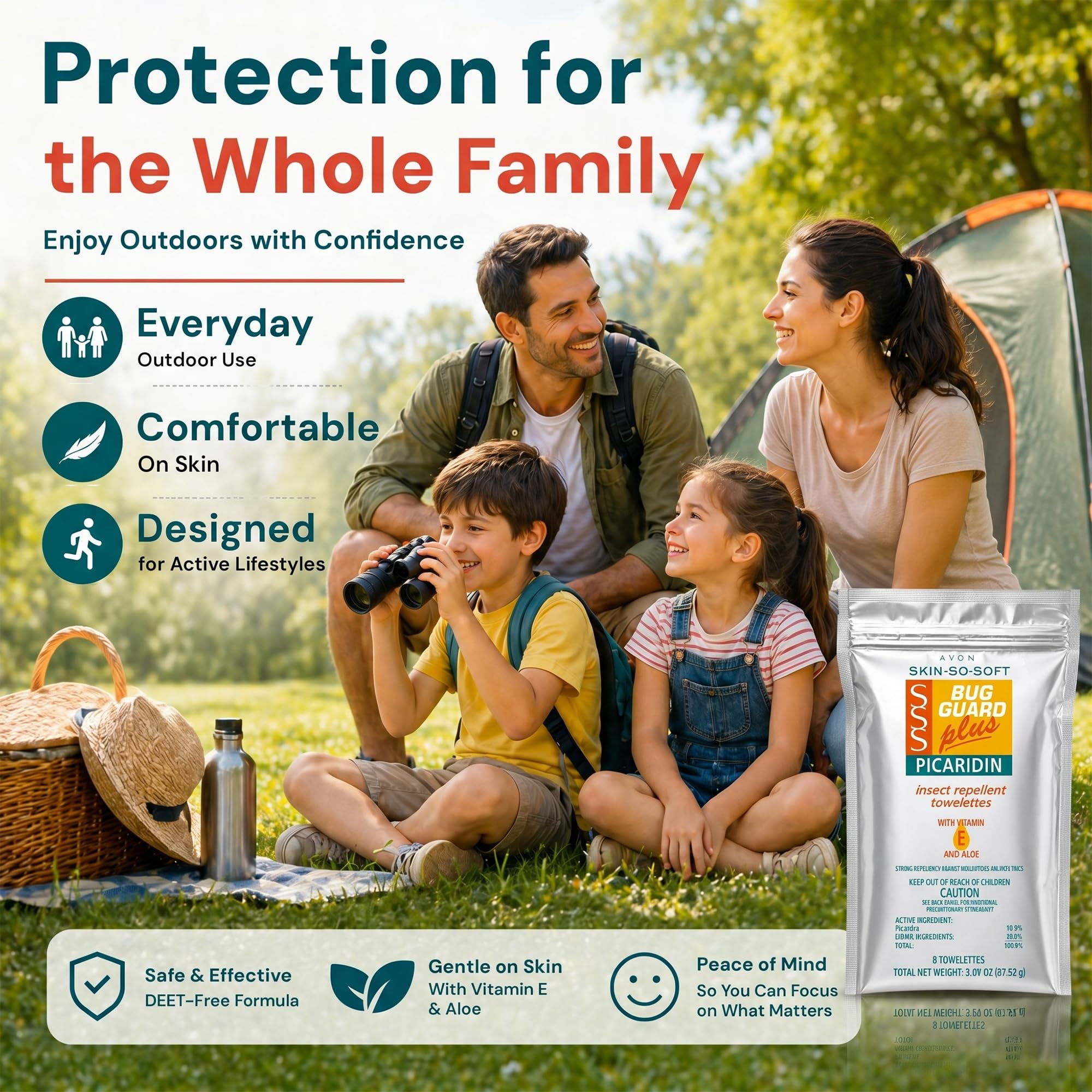 Avon Picaridin Towelettes DEETFREE Mosquito & Tick Repellent

