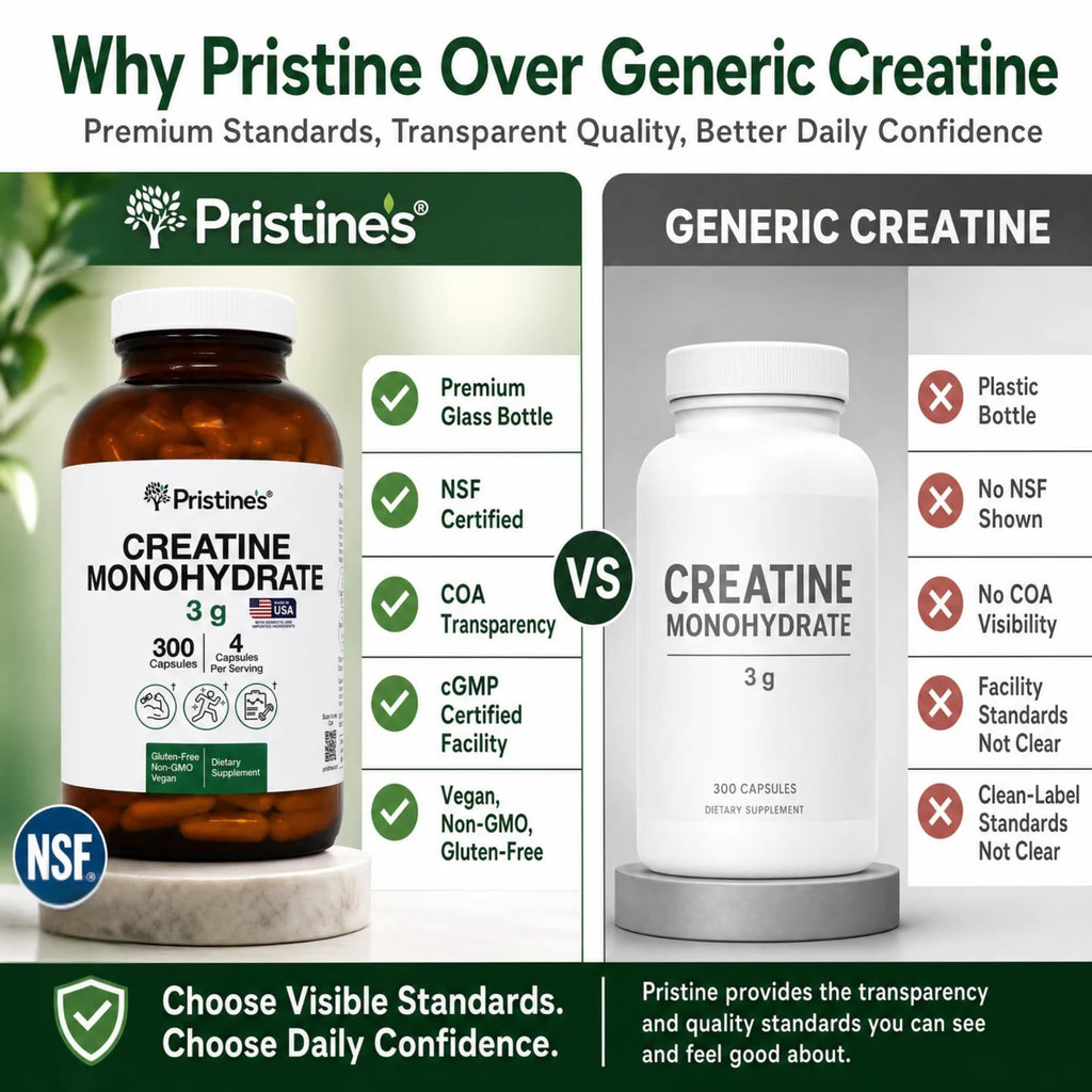 PRISTINE'S Creatine Monohydrate Capsules for Men and Women

