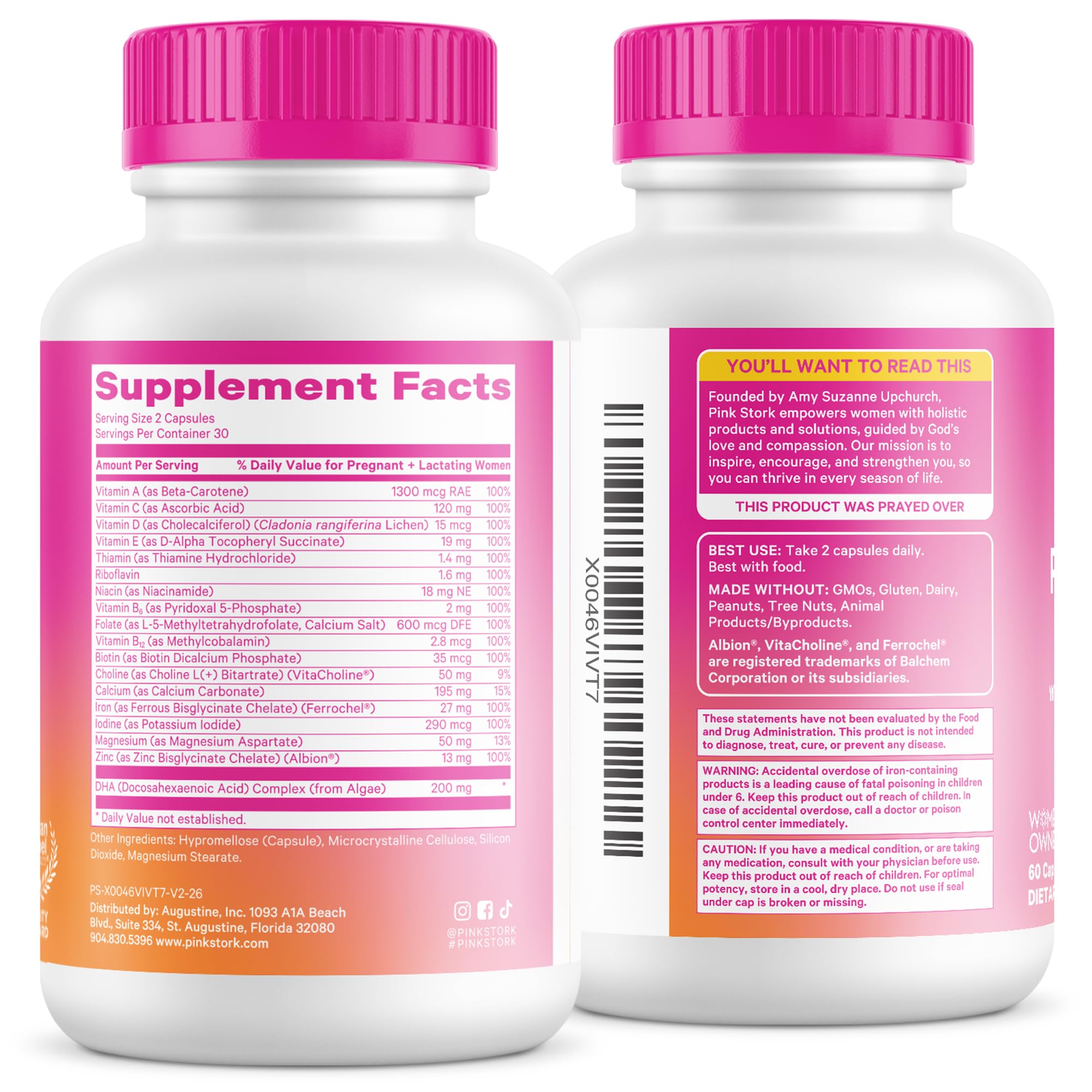 Pink Stork Total Prenatal Vitamins with Vegan DHA | Clean Label

