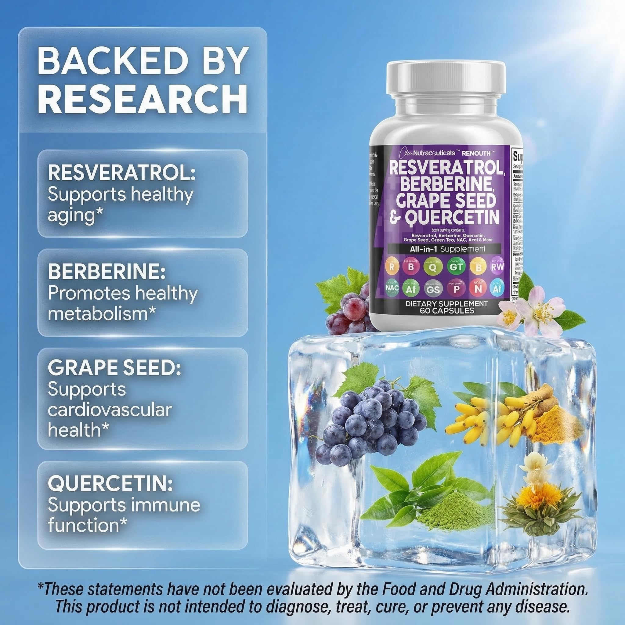 Clean Nutra Resveratrol & Berberine Polyphenol Supplement

