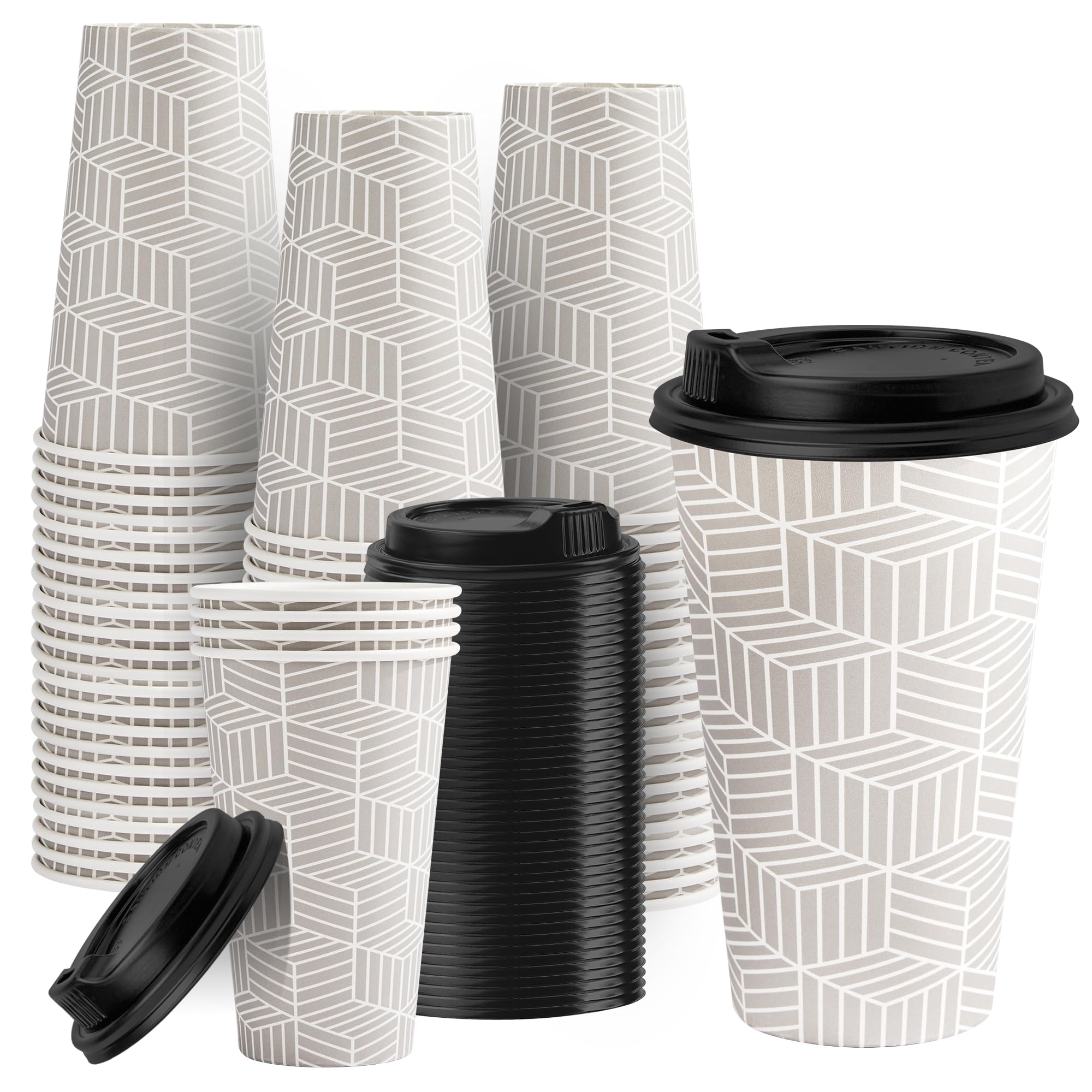 RACETOP Disposable Coffee Cups with Lids