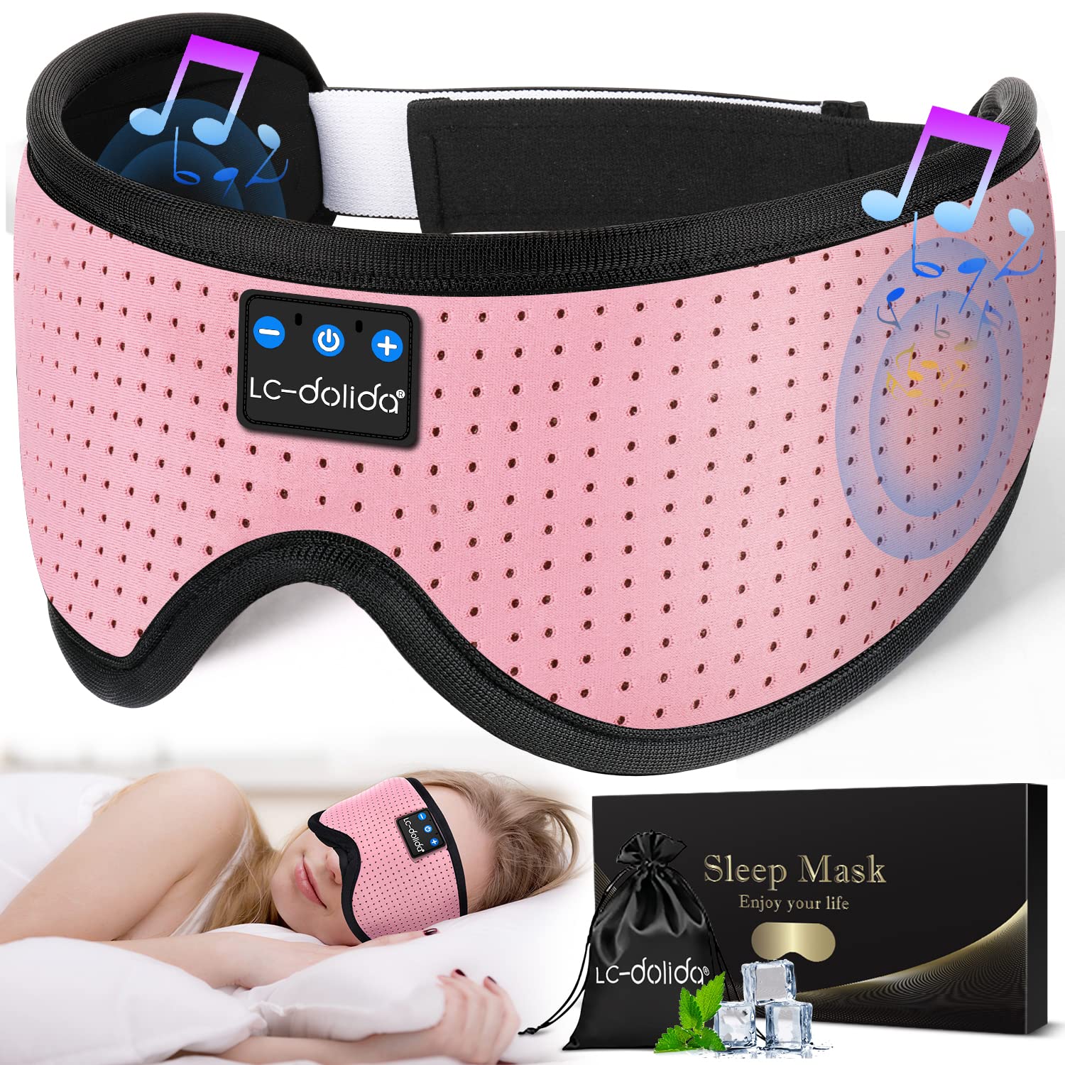 LC-dolida Sleep Headphones Eye Mask with Bluetooth Audio