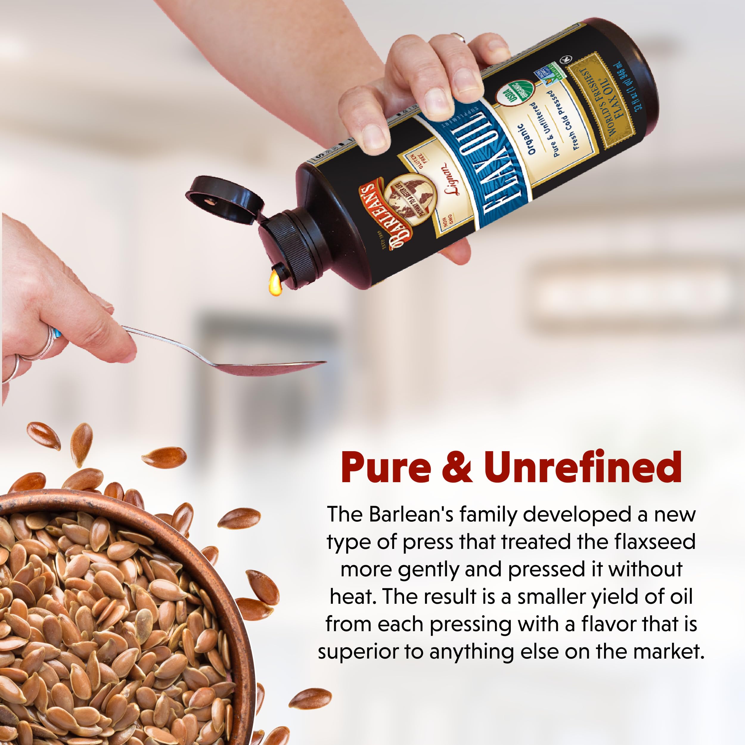 Barlean's Organic Lignan Flaxseed Oil | Vegan & Gluten Free

