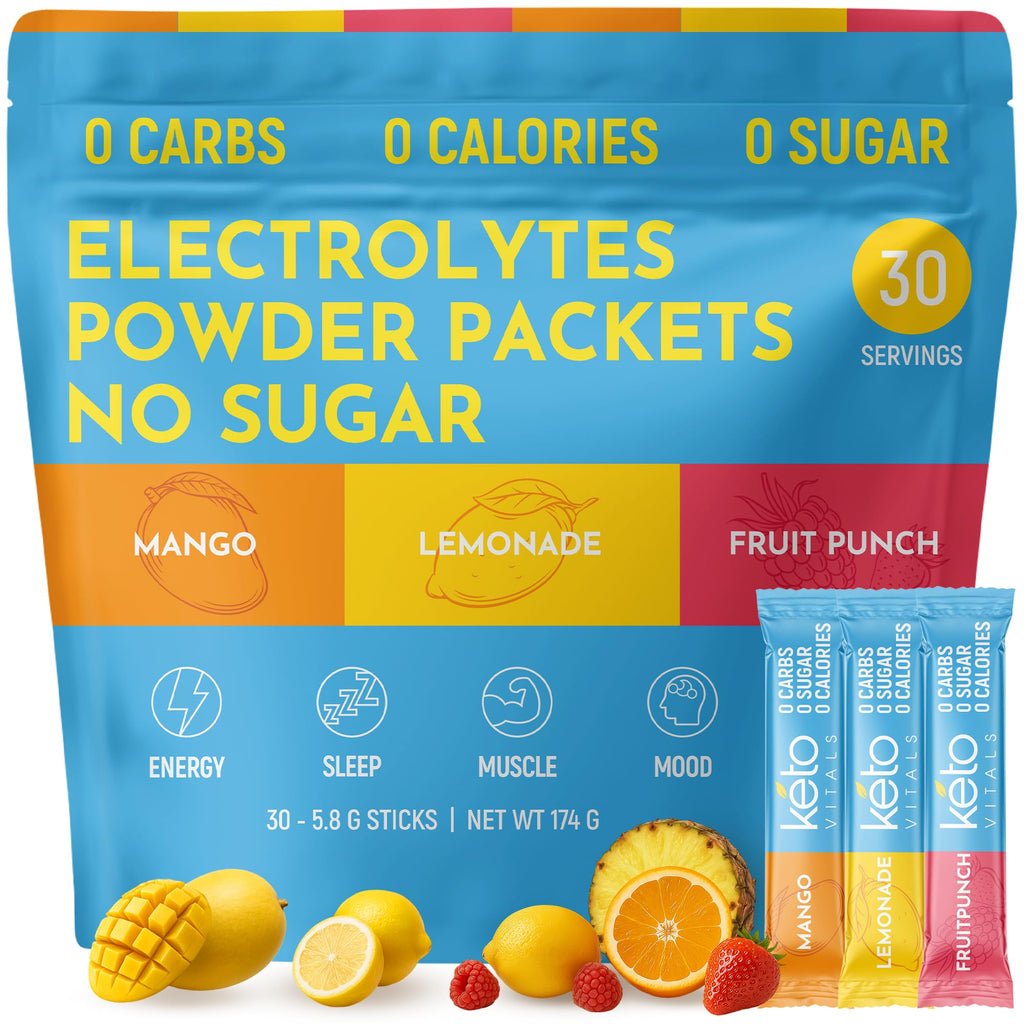 Keto Vitals Electrolyte Packets | Sugar Free Hydration

