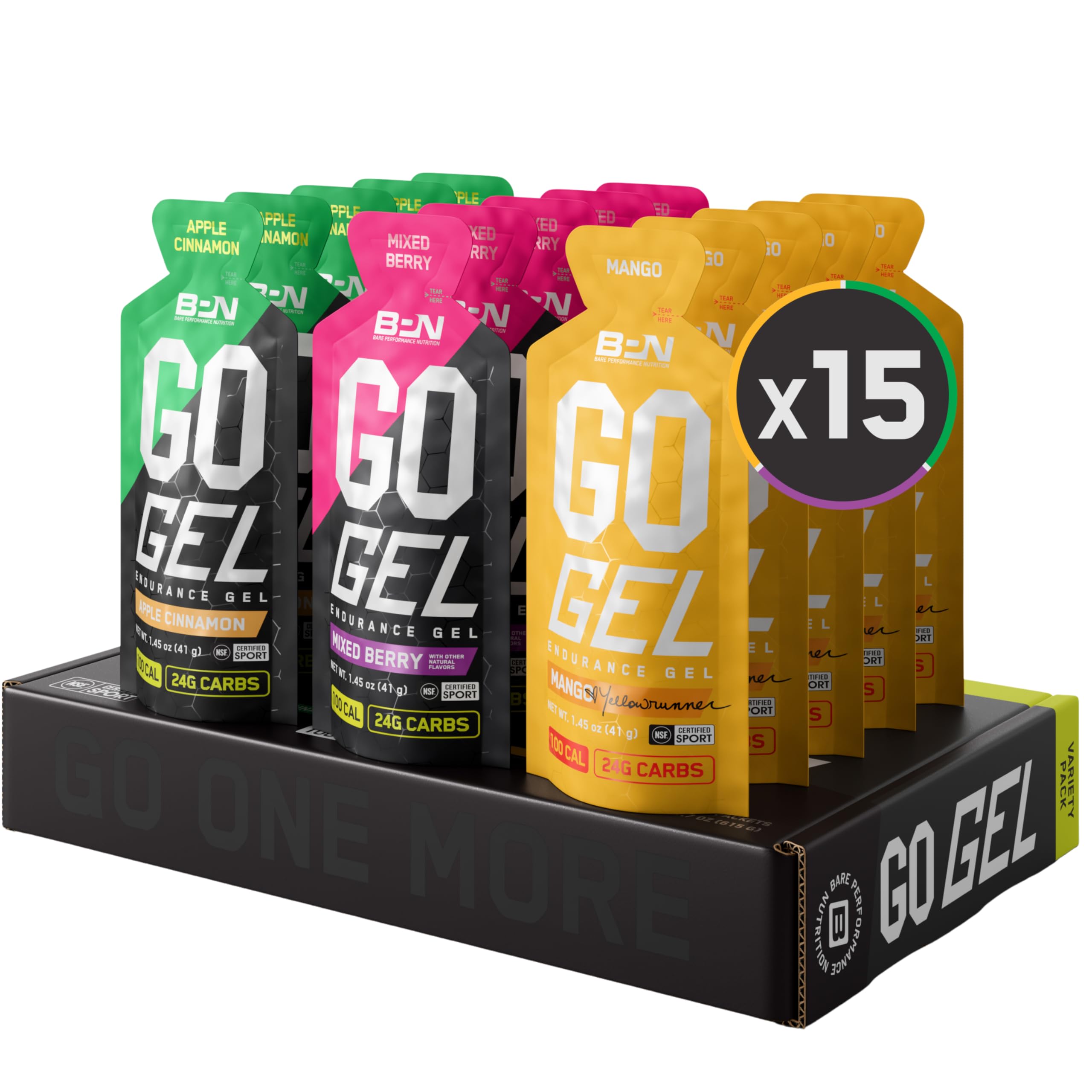 BPN Go Gel Endurance Running Gel, Bare Performance Nutrition