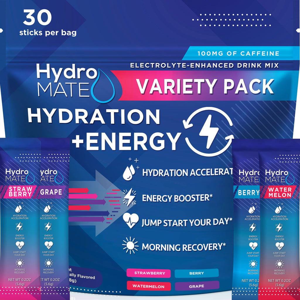 HydroMATE Electrolyte Drink Mix – Vitamin C & Caffeine

