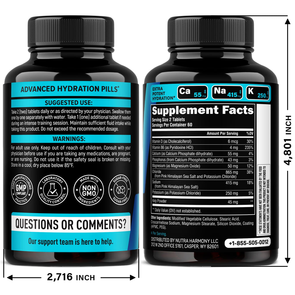 NutraHarmony Electrolyte Tablets for Hydration and Minerals


