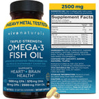 Omega-3 Fish Oil Supplement - Triple Strength 2500 mg EPA

