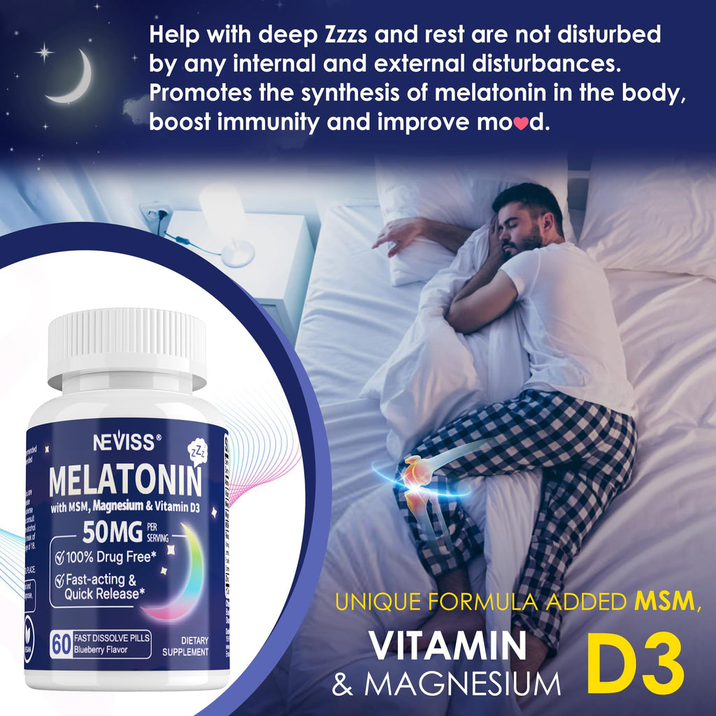 NEVISS Melatonin 50 mg 9-in-1 Fast-Dissolve Sublingual

