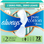 Pads Always Pure Cotton FlexFoam Unscented with Wings


