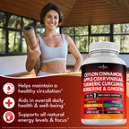 New Age Cinnamon Turmeric Apple Cider Vinegar Ginseng Supplement

