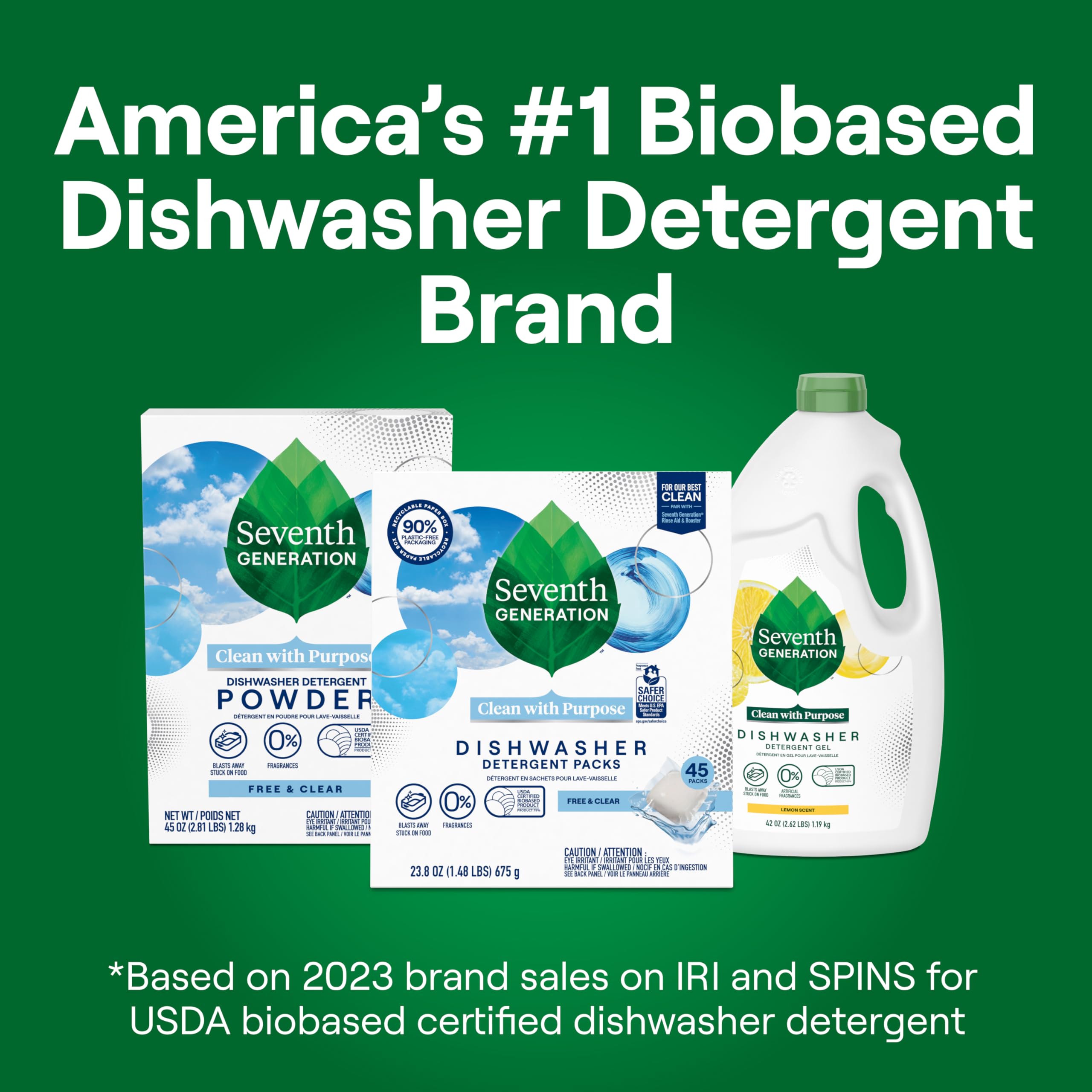 Seventh Generation Dishwasher Detergent Plant-Powered

