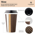 Harvest Pack 16 oz Disposable Coffee Cups with Lids

