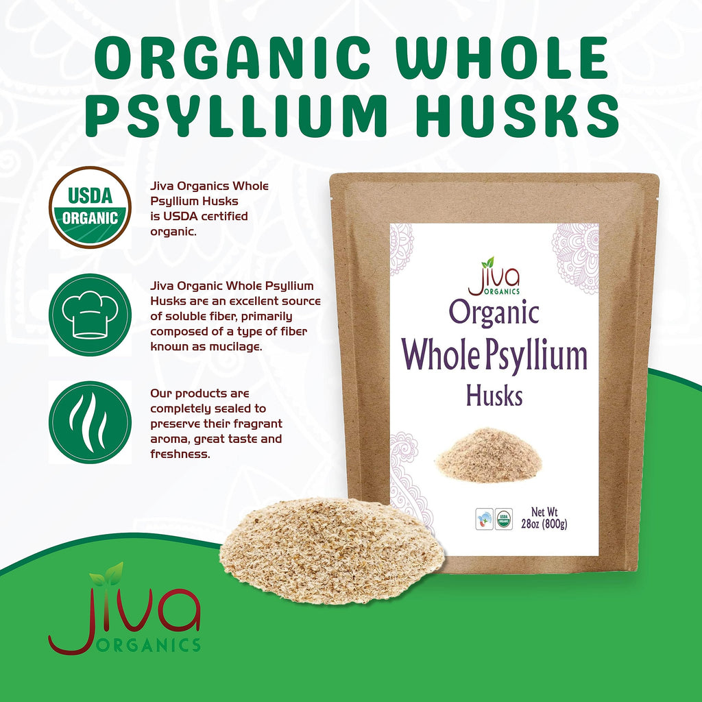 Psyllium Husk Isabgol by Jiva Organics - Organic Non-GMO

