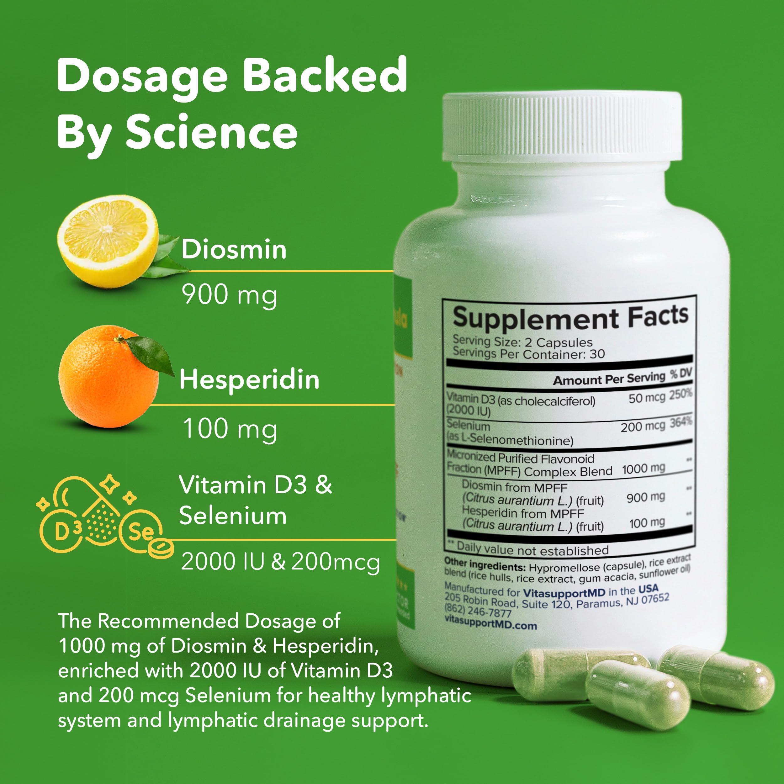 VITASUPPORTMD Lymphatic Formula 1000mg Capsules

