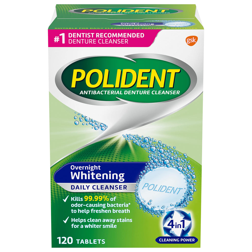 Polident Overnight Whitening Denture Cleanser Tablets

