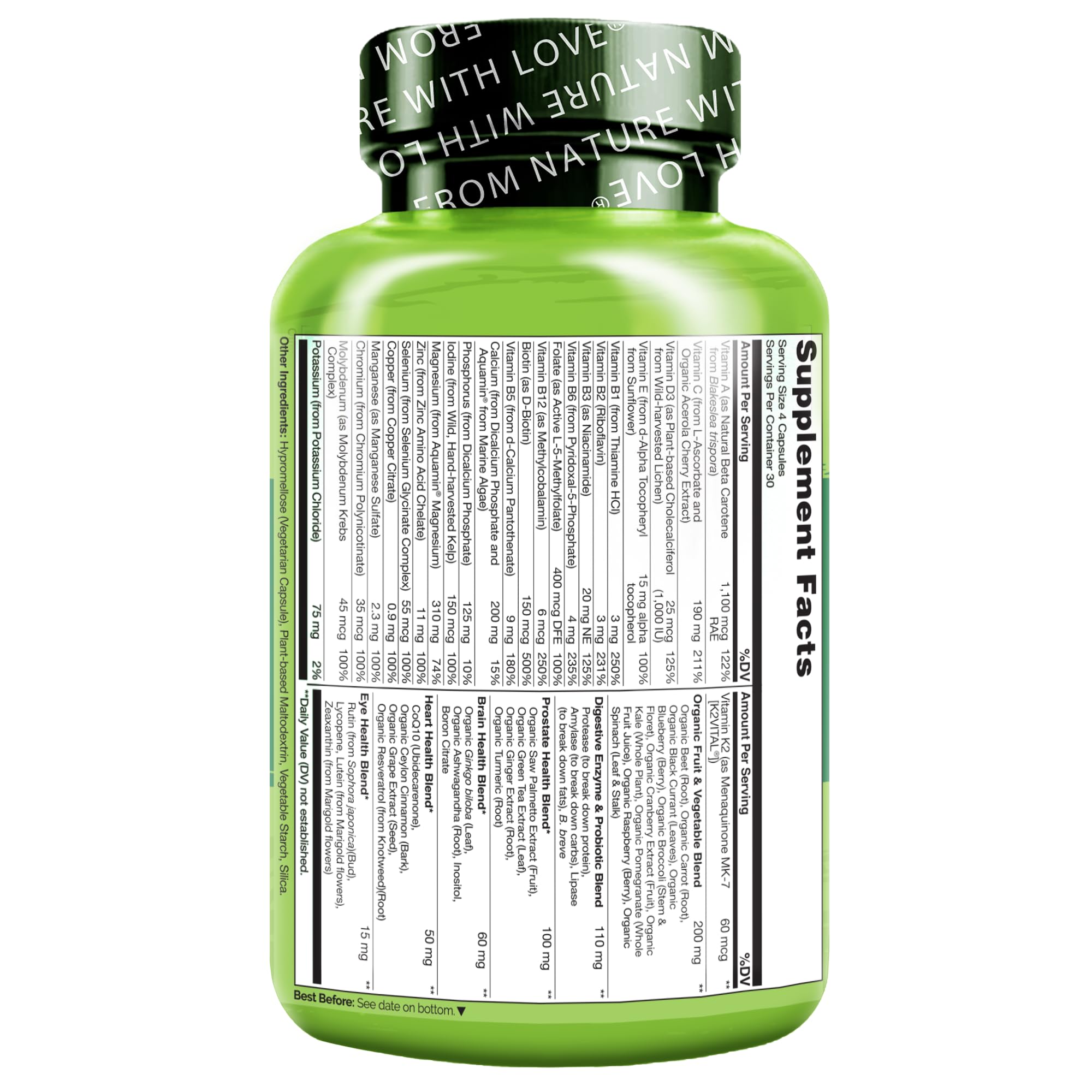 Naturelo Whole Food Multivitamin for Men 50+ Vegan Capsules

