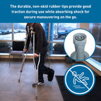 BodyMed Aluminum Crutches – Height Adjustable, Pair

