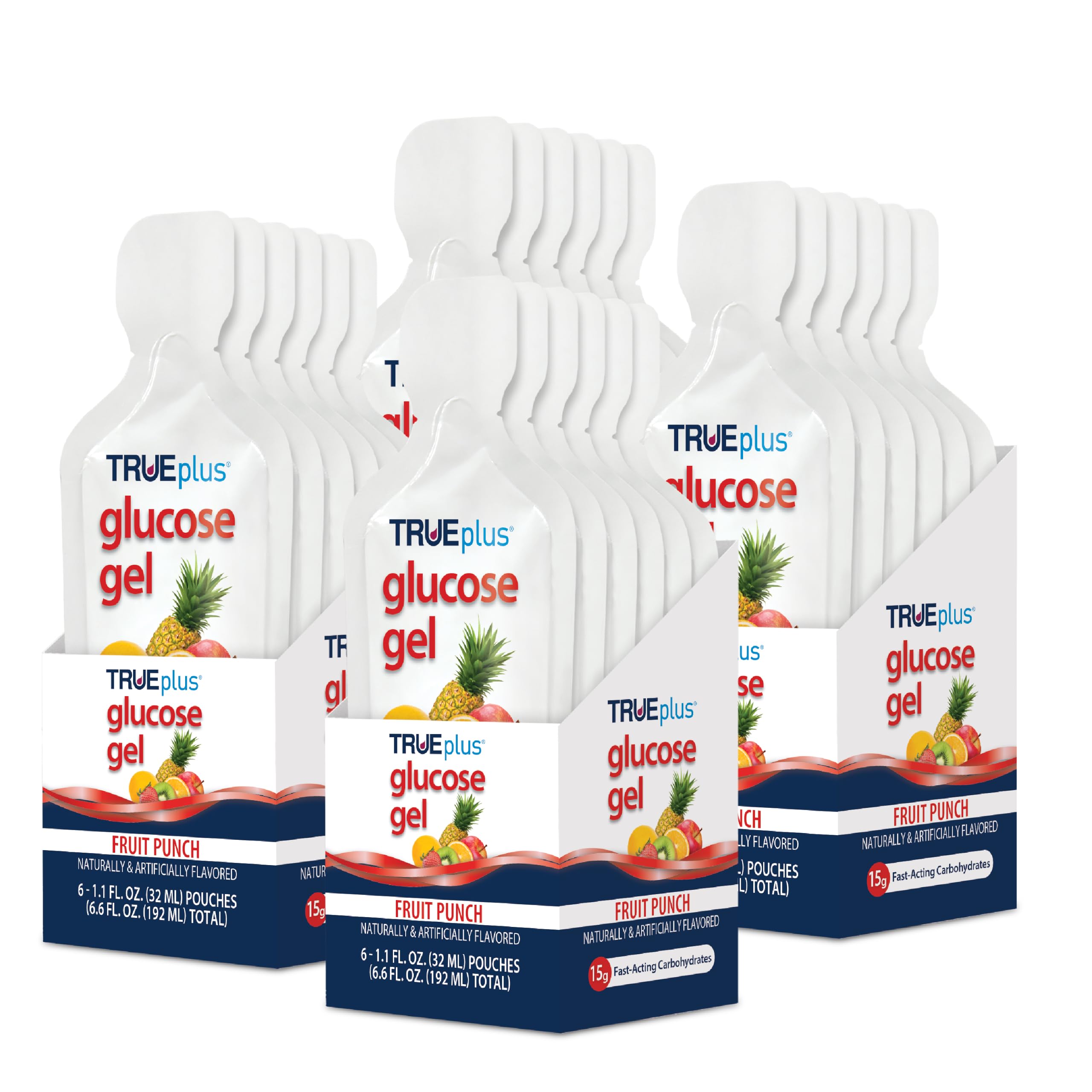 TRUEplus Glucose Gel Pouch – 15g Fast-Acting Carbs, Fat Free, Gluten Free
