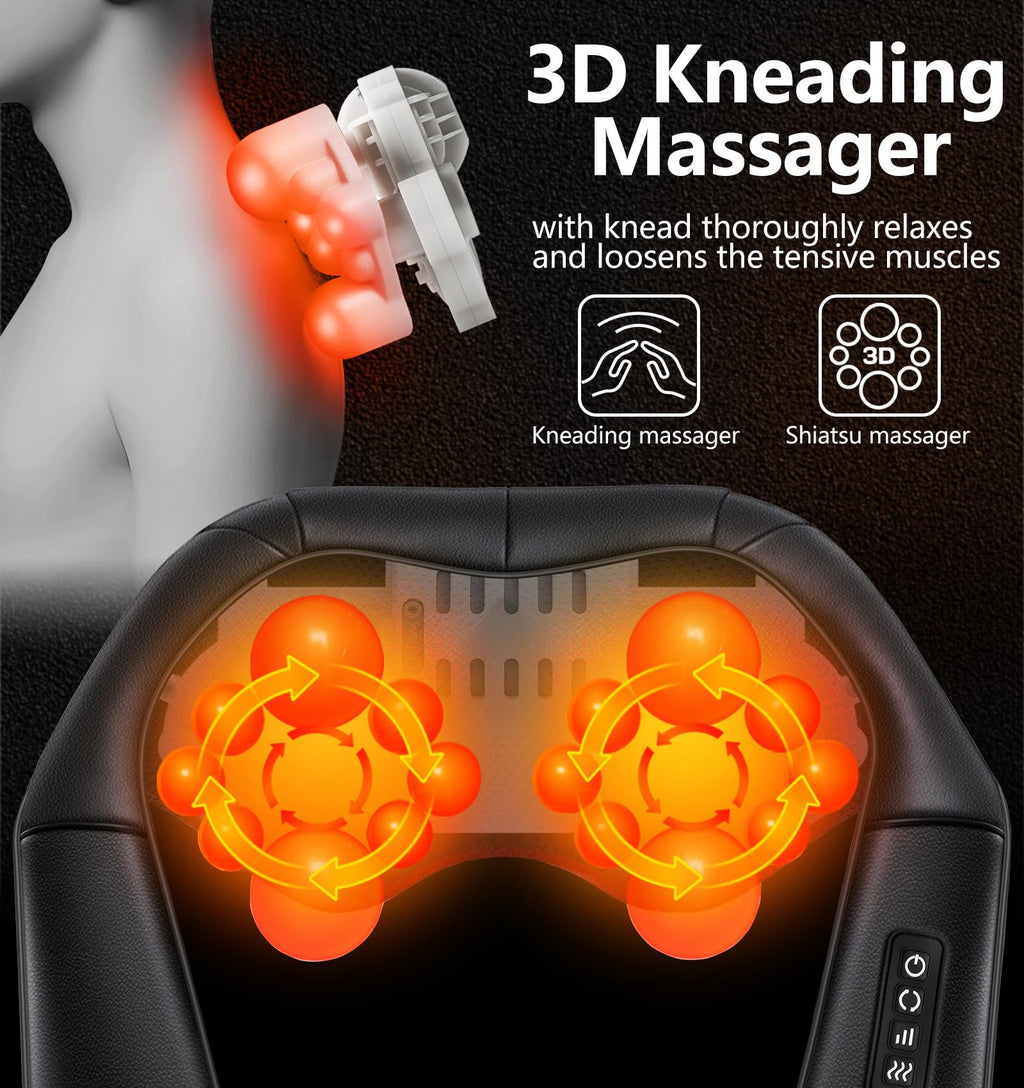 Neck Massager with Heat | Shiatsu Back & Shoulder Relaxation

