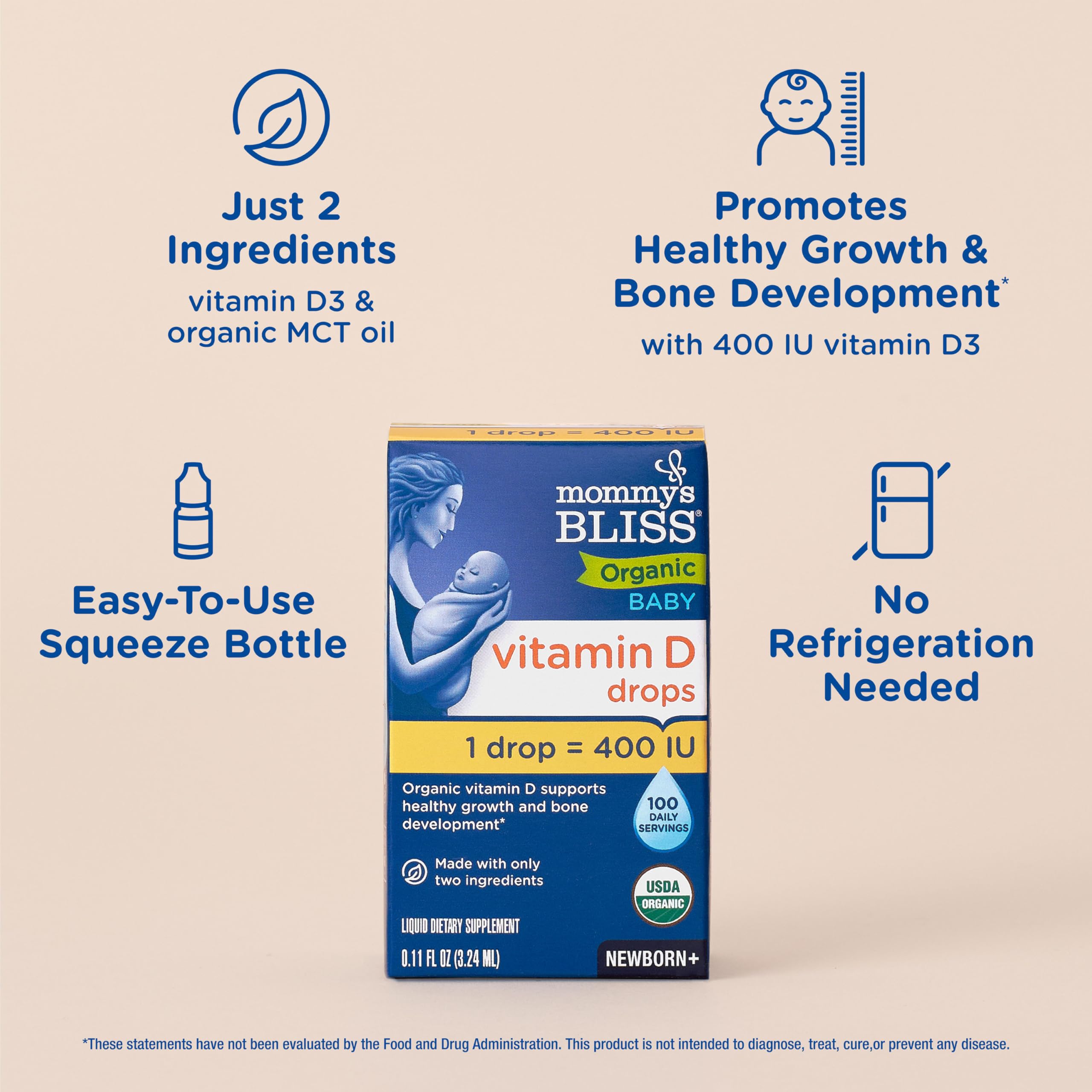 Mommy's Bliss Organic Baby Vitamin D Drops - 400 IU

