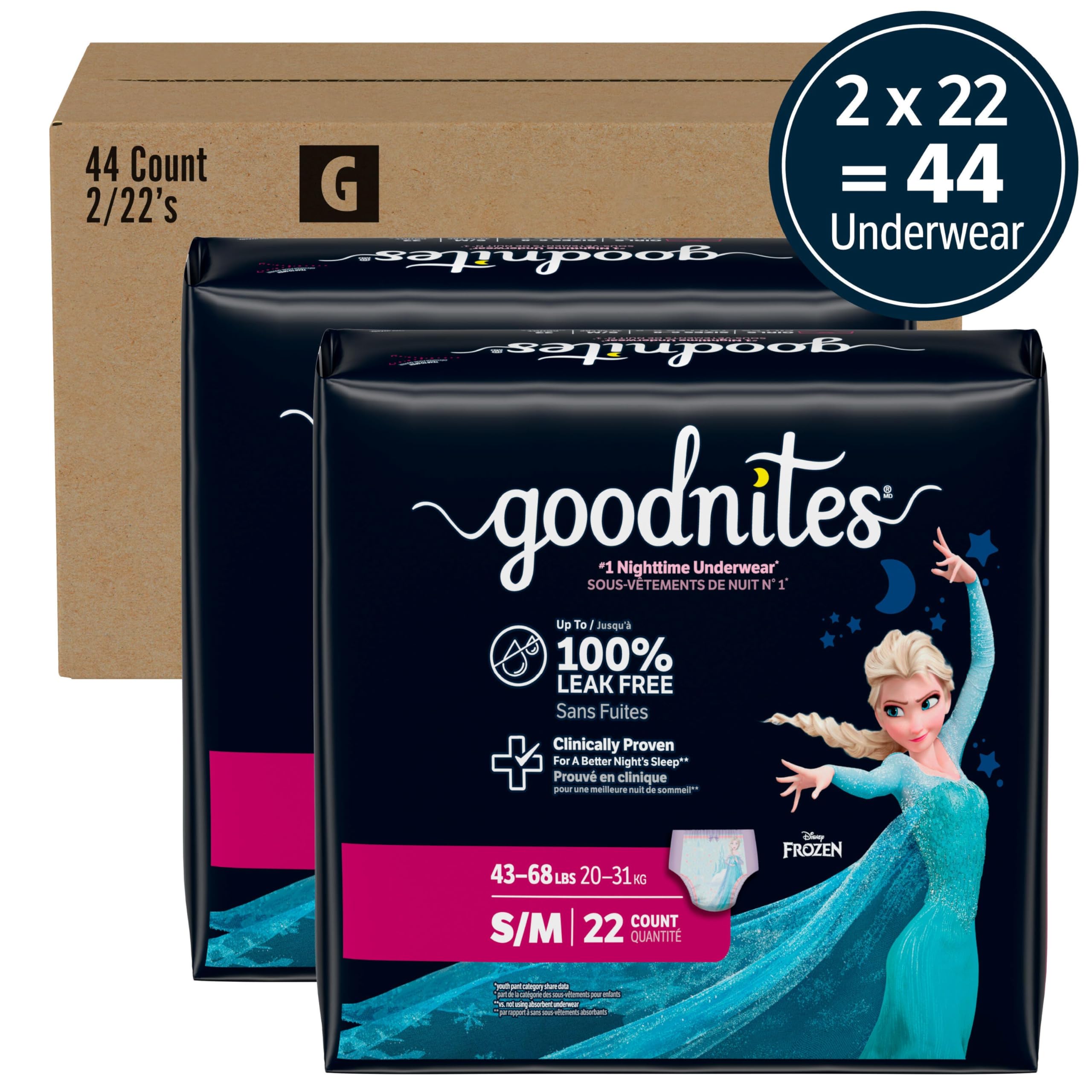Goodnites Girls' Nighttime Bedwetting Underwear | Overnight

