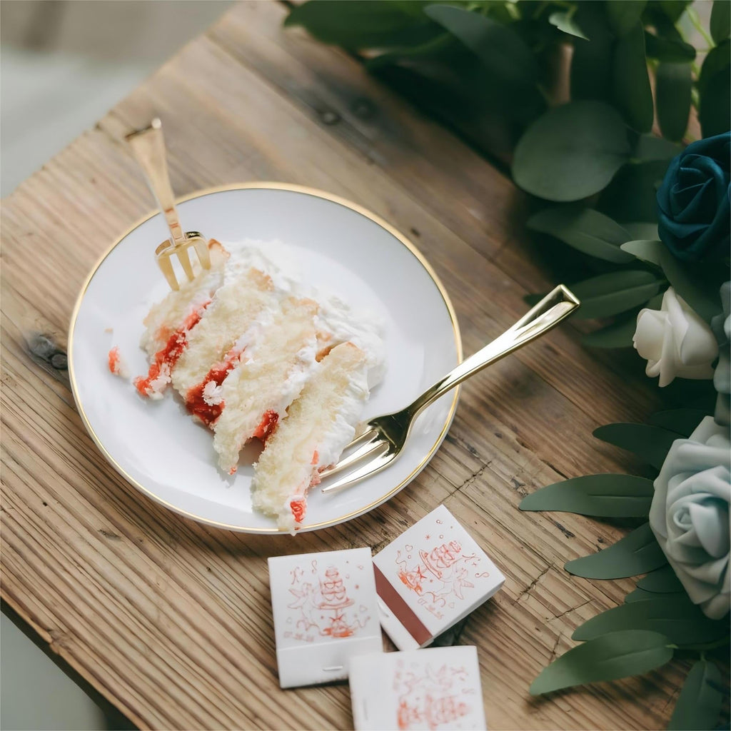Festiva Disposable Dessert Plates with Forks

