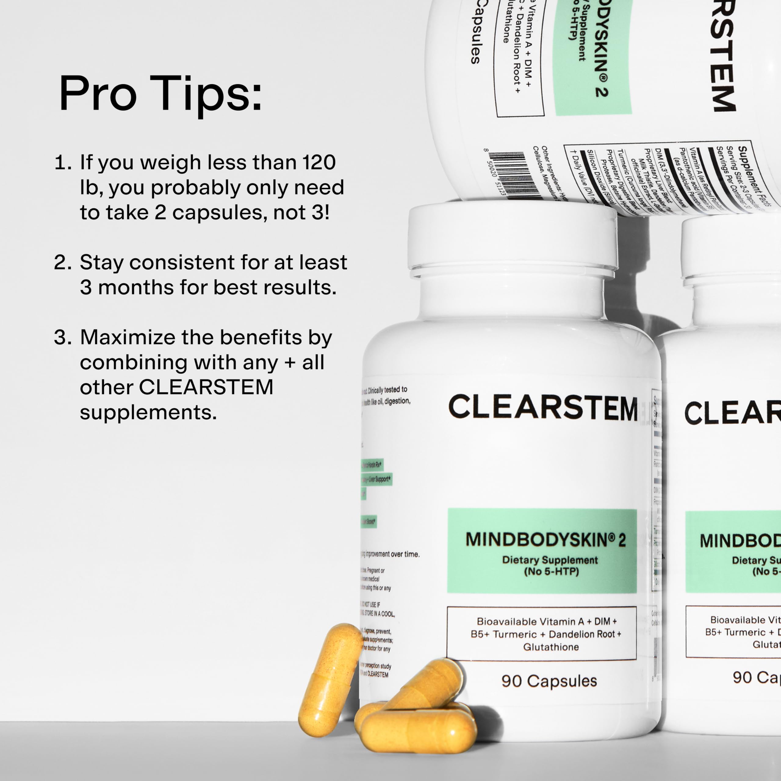 CLEARSTEM MINDBODYSKIN Hormonal Acne DIM Supplement

