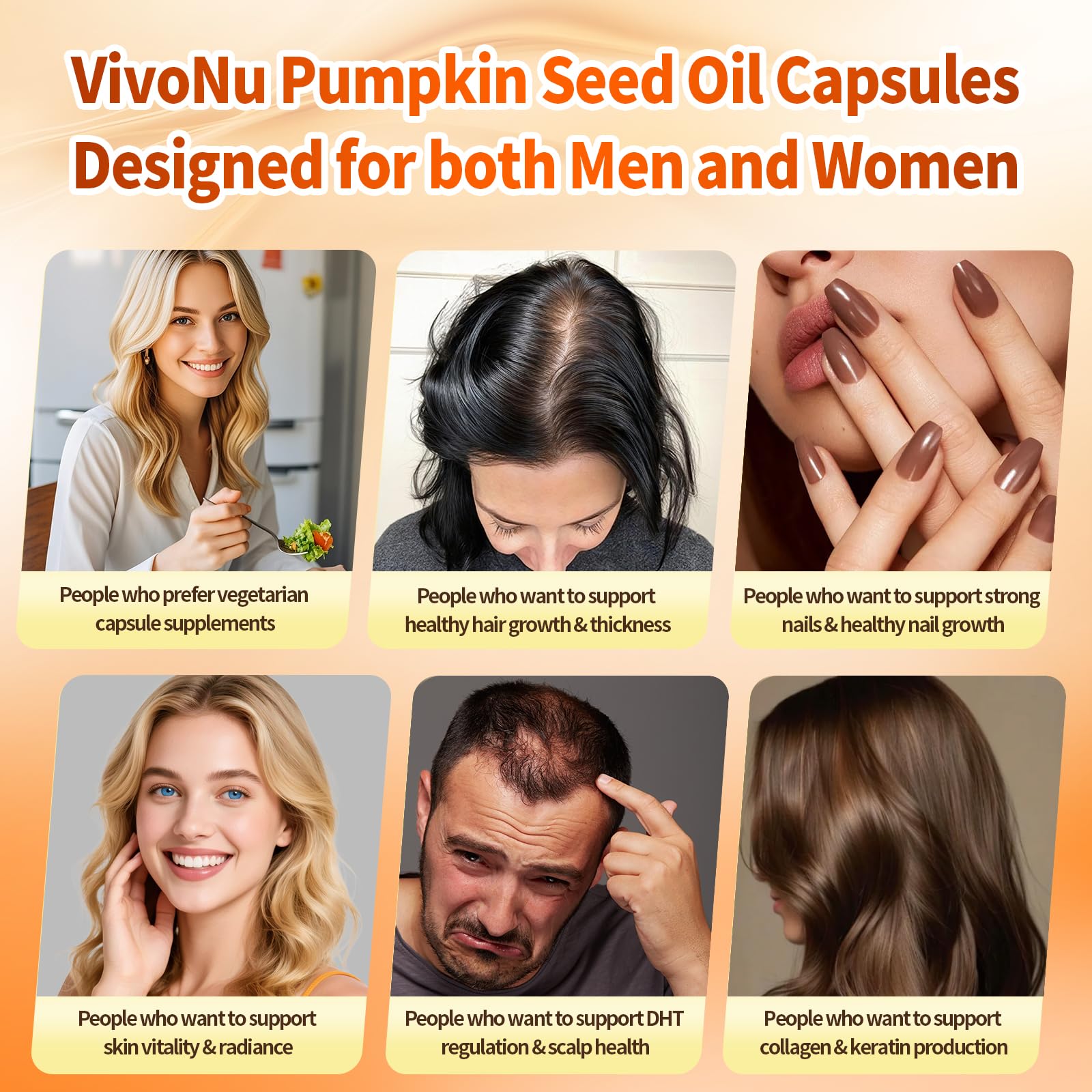 VivoNu Pumpkin Seed Oil with Saw Palmetto Hair Growth

