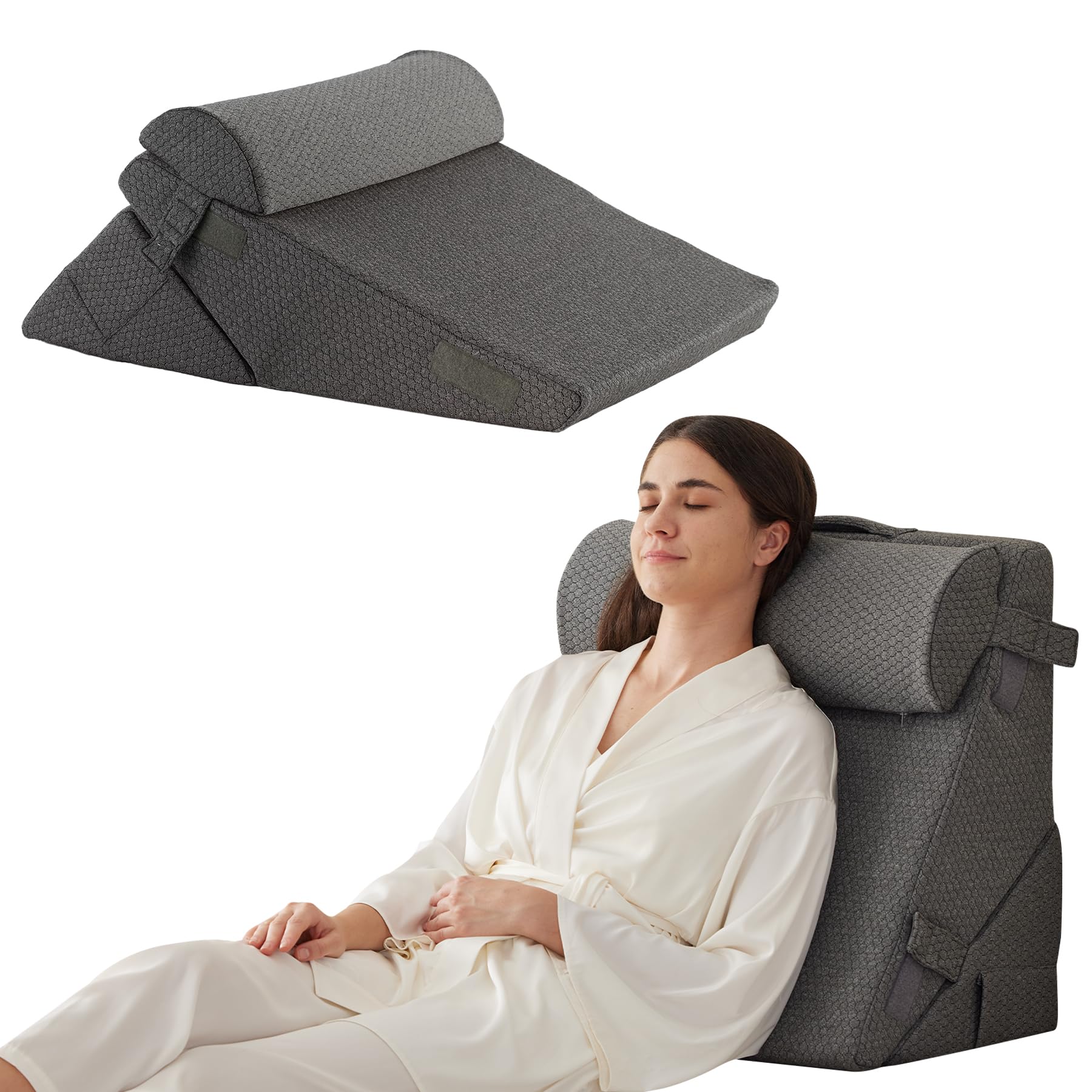 Bedluxe Wedge Pillow Set - Adjustable Orthopedic Bed Wedges