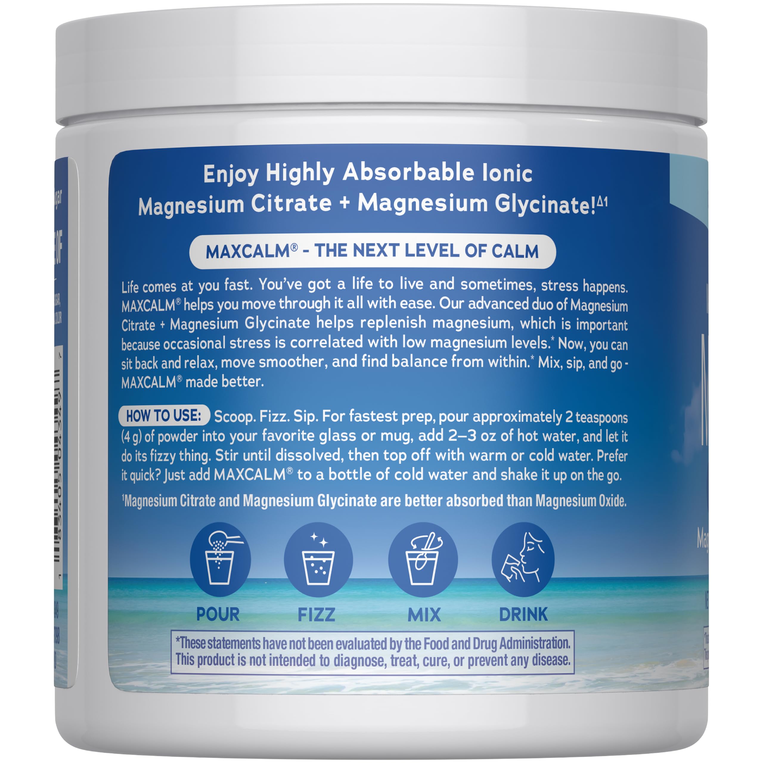 Natural Vitality Magnesium Powder MaxCalm

