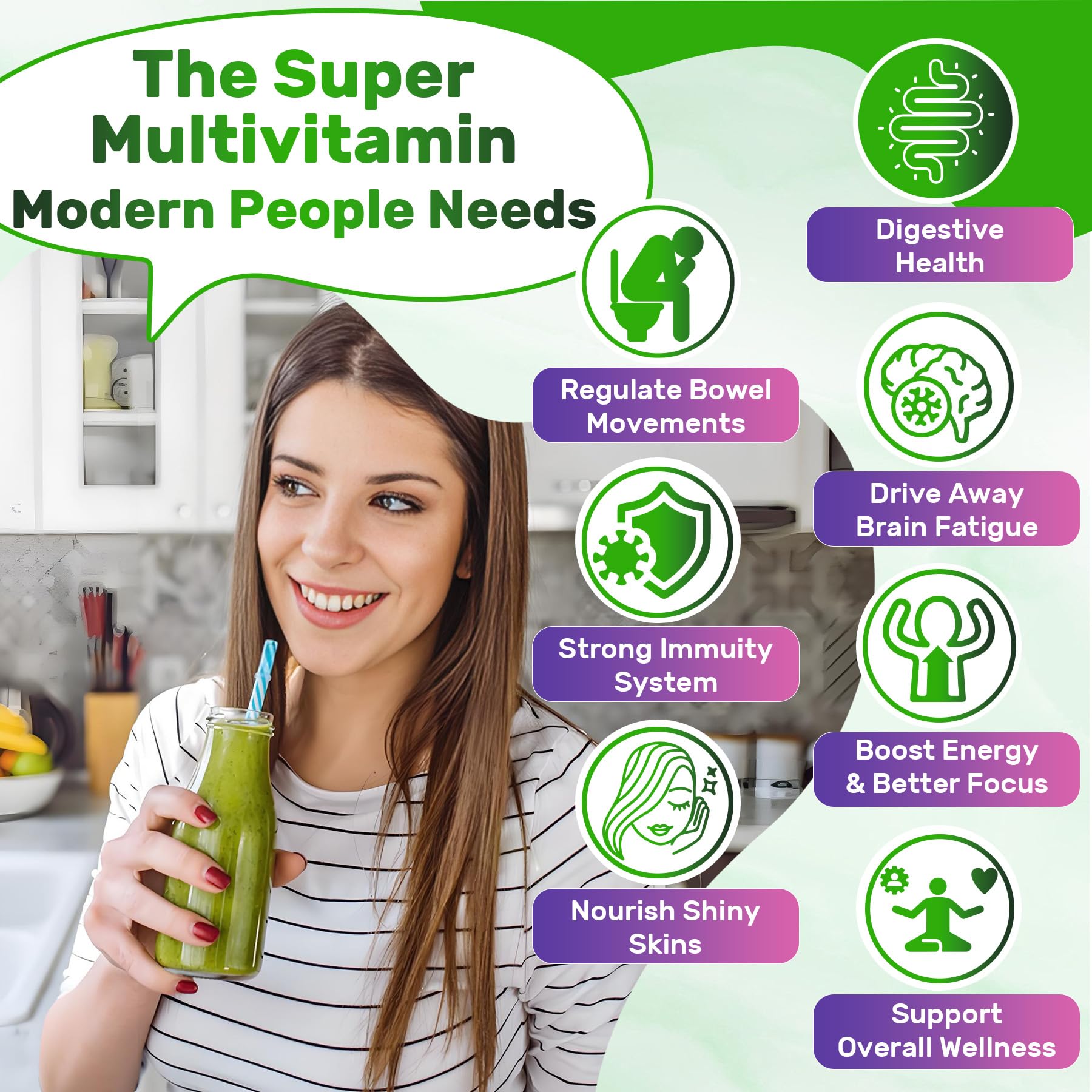 Nextdia Super Greens Multivitamin Gummies Spirulina

