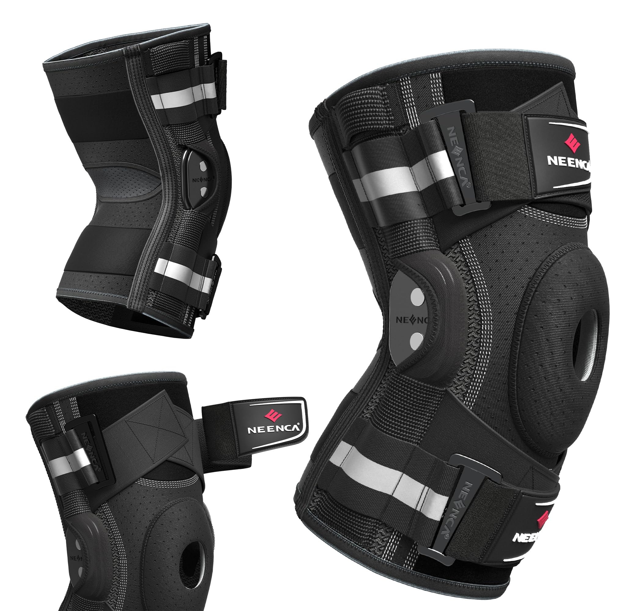 NEENCA Knee Brace with X-Strap Hinged Support

