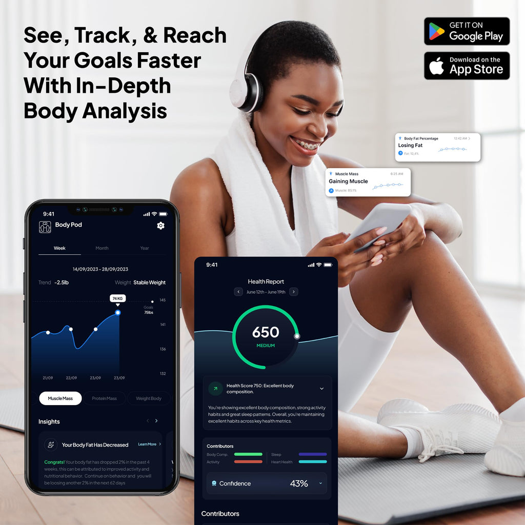 Hume Health Body Pod: Home Body Analyzer with Bluetooth App

