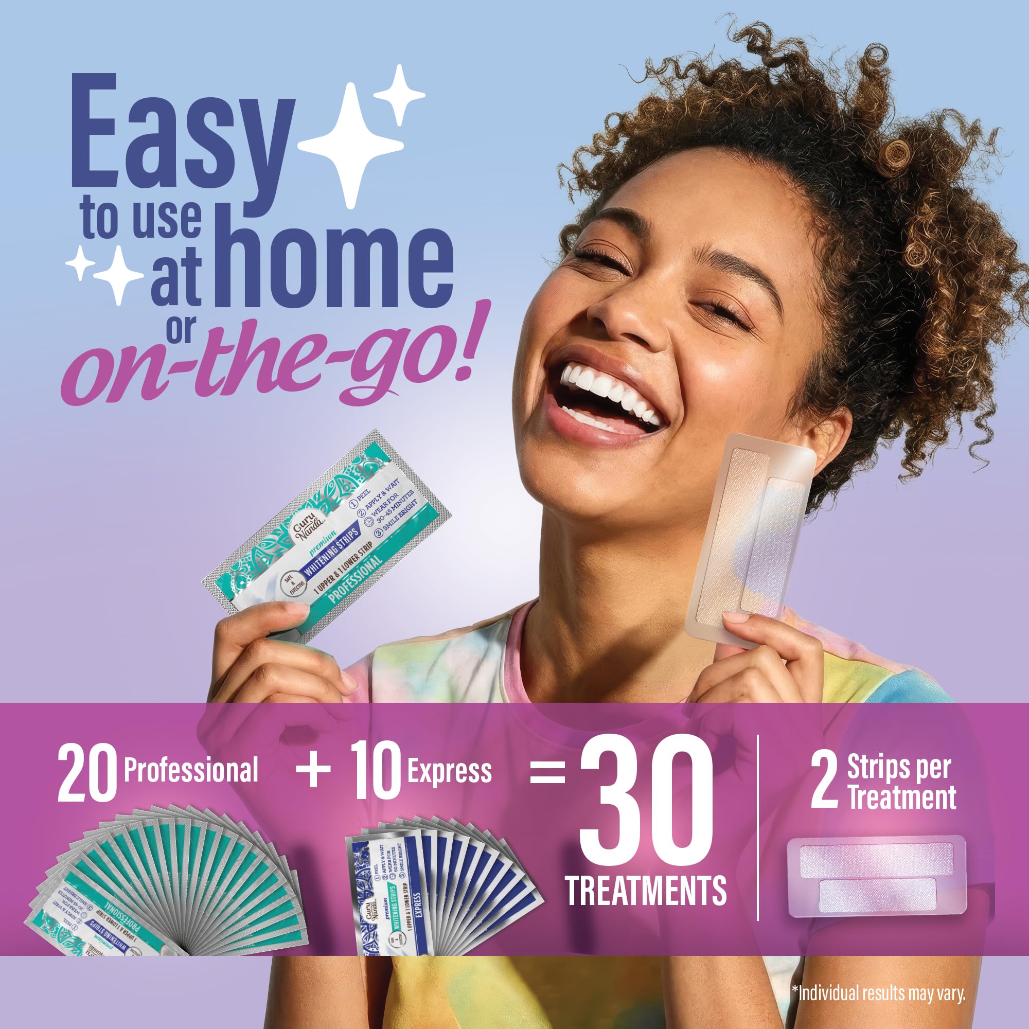 GuruNanda Teeth Whitening Strips Kit - At-Home Whitening

